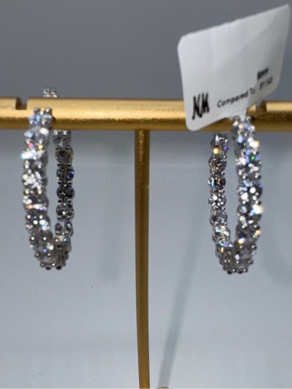 4ct Inside-Out Hoop Earrings - Picture 7 of 11